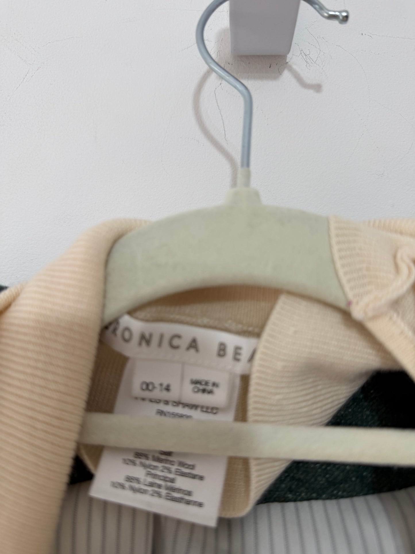 Preloved Veronica Beard Blazer with detachable cardigan Size UK 12 Green and Cream