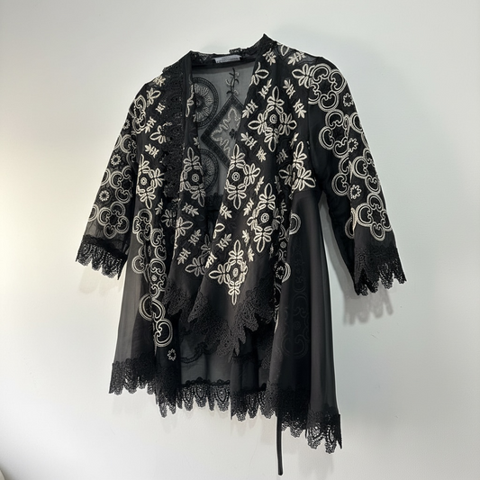 Pre-owned, Vintage Black Dolce & Gabbana Kimono Top, Size M