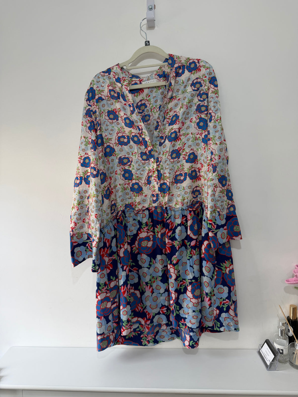Preloved, Blue Floral  Sandro Dress, UK 10