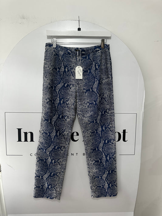 Blue Rohmir 100% Silk Trousers, Size 10