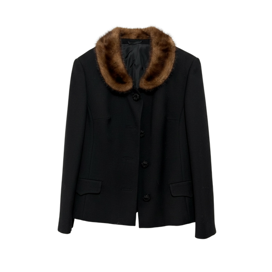 Preloved, Black Mink O.W.Plum Blazer, UK 8