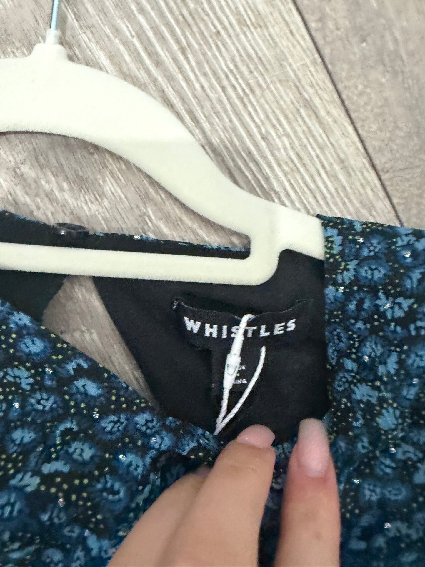 Pre-owned Blue with floral pattern Whistles Dress, Size UK 8