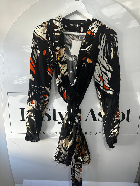 Black & Orange Karen Millen Dress, Size 10
