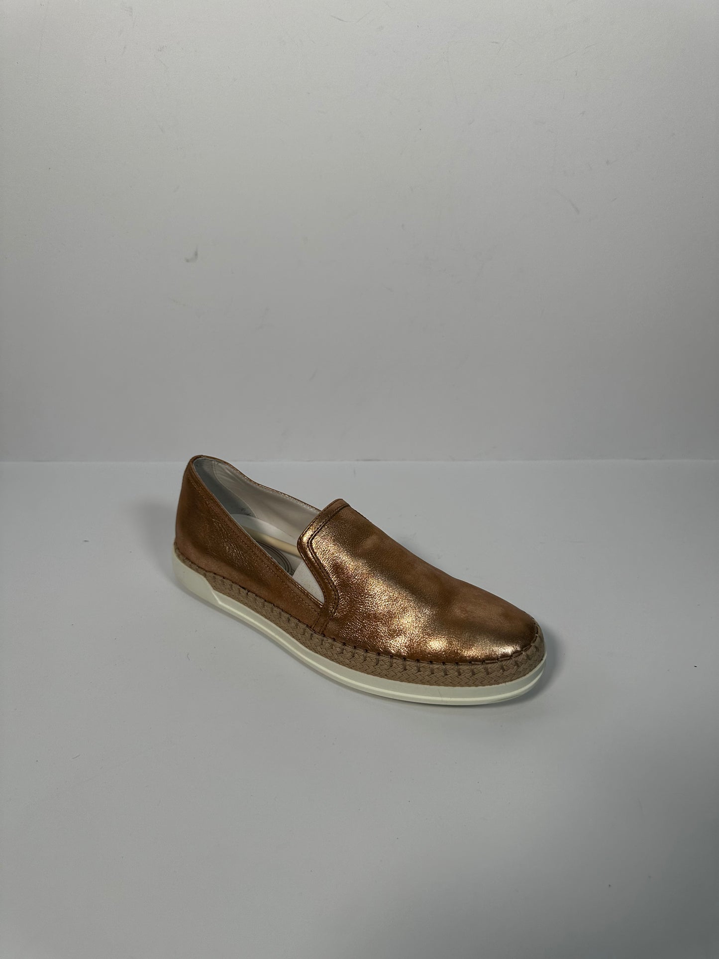 Gold Tods Espadrille Shoes, 37.5