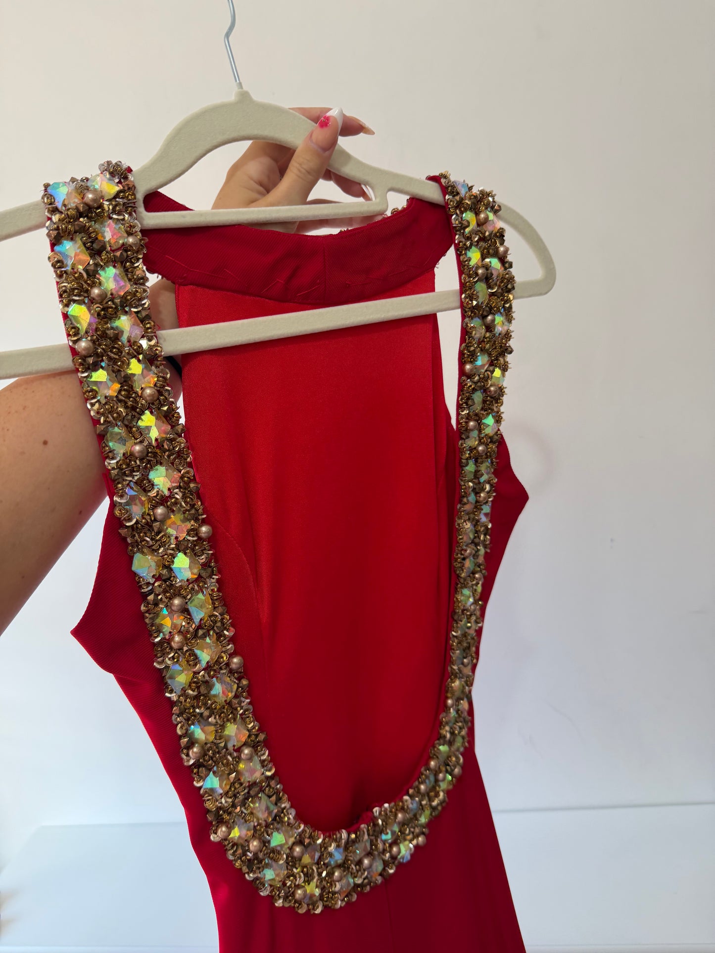 Preloved, Red Pia Michi Dress, UK 8