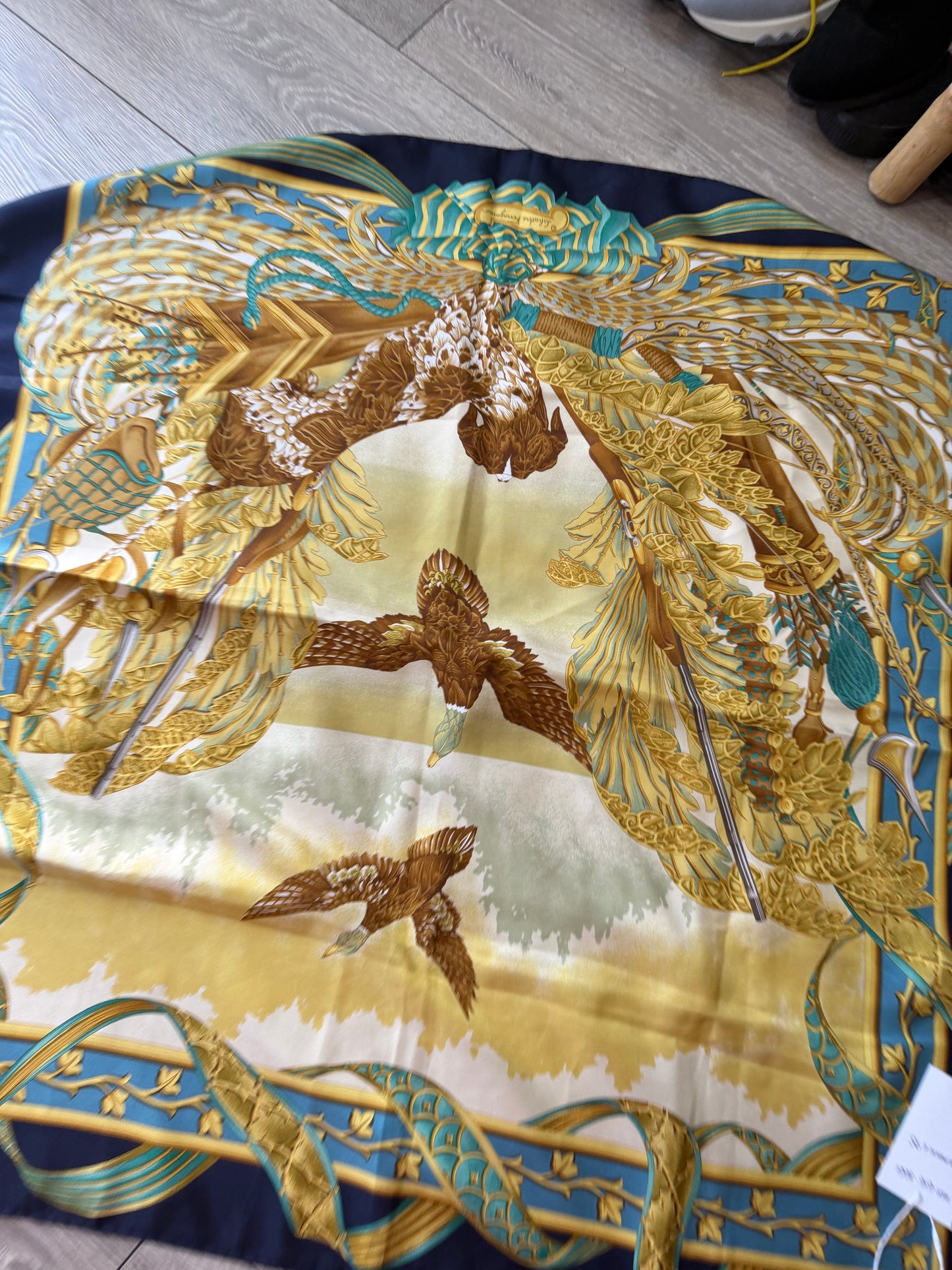 Preloved, Hunting Print  Salvatore Ferragamo Silk Scarf
