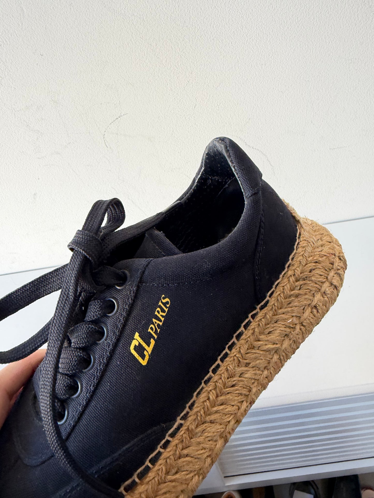 Preloved Christian Louboutin Espadrille Trainers Size 37 UK 4 Brown Navy