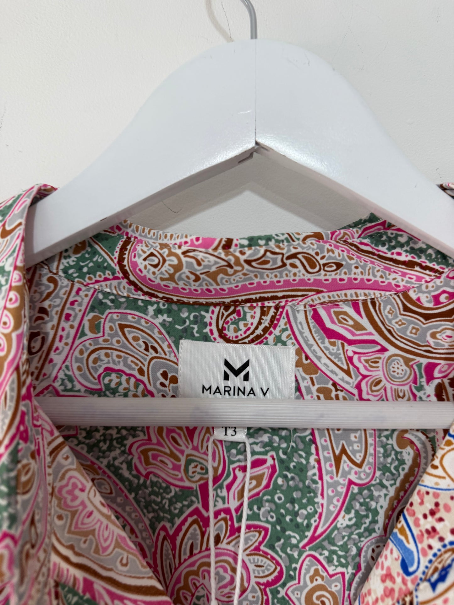 Preloved Multicoloured Paisley Marina V Blouse, Size Uk 16-18