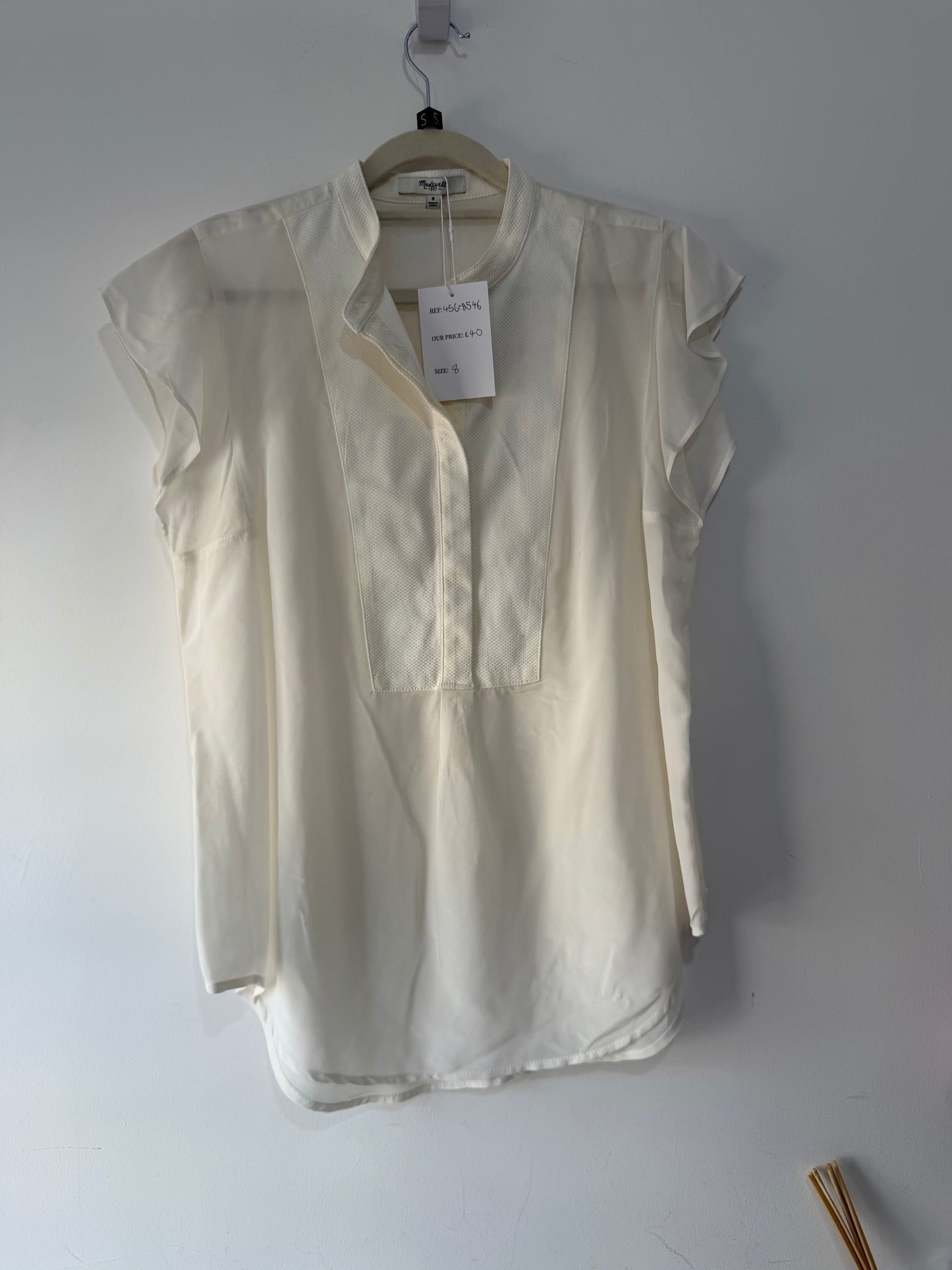 Pre-loved white Madewell Blouse, Size 12