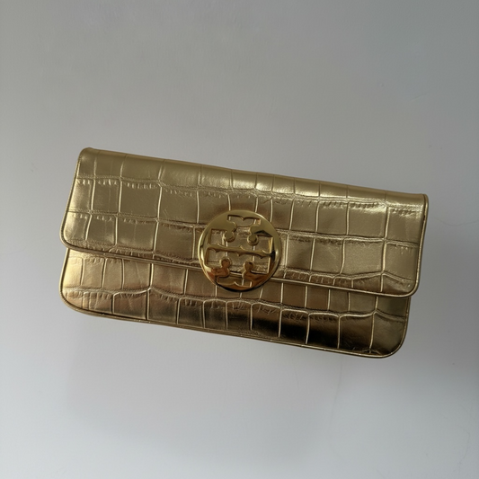 Preloved Gold Tory Burch Clutch