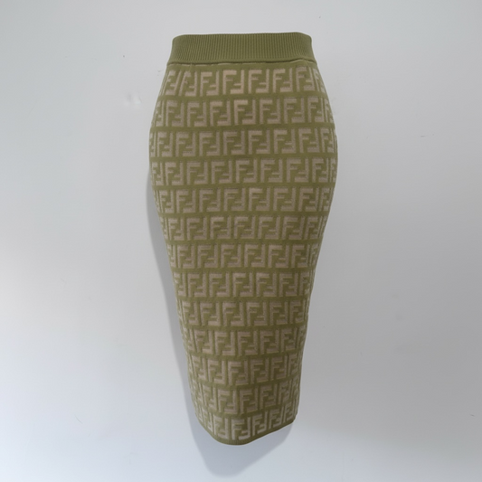 Pre-owned, Green Fendi Skirt, Size 46 - UK 14