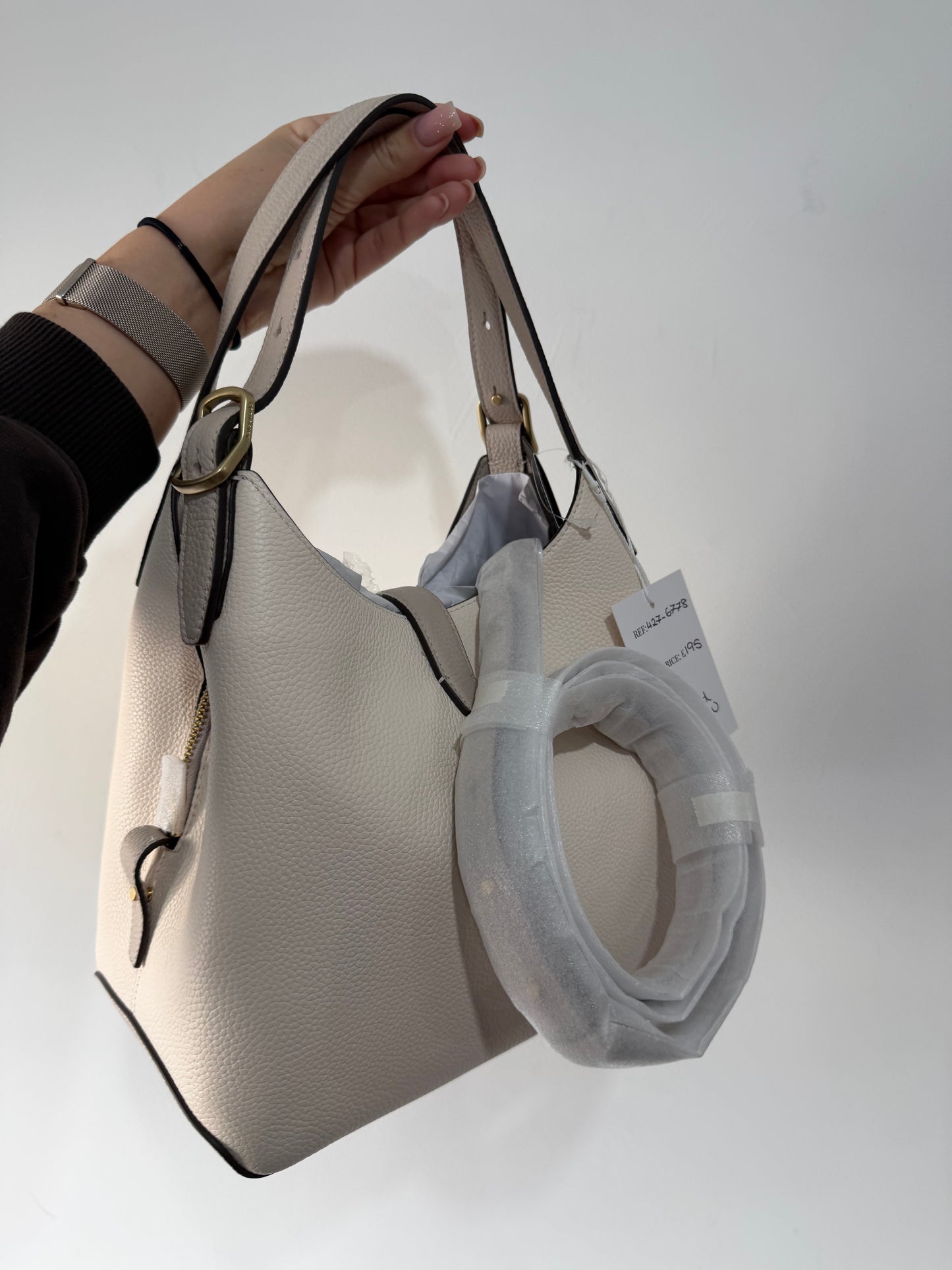 Pre-owned, Brand New, White Kate Spade Handbag with Crossbody Strap