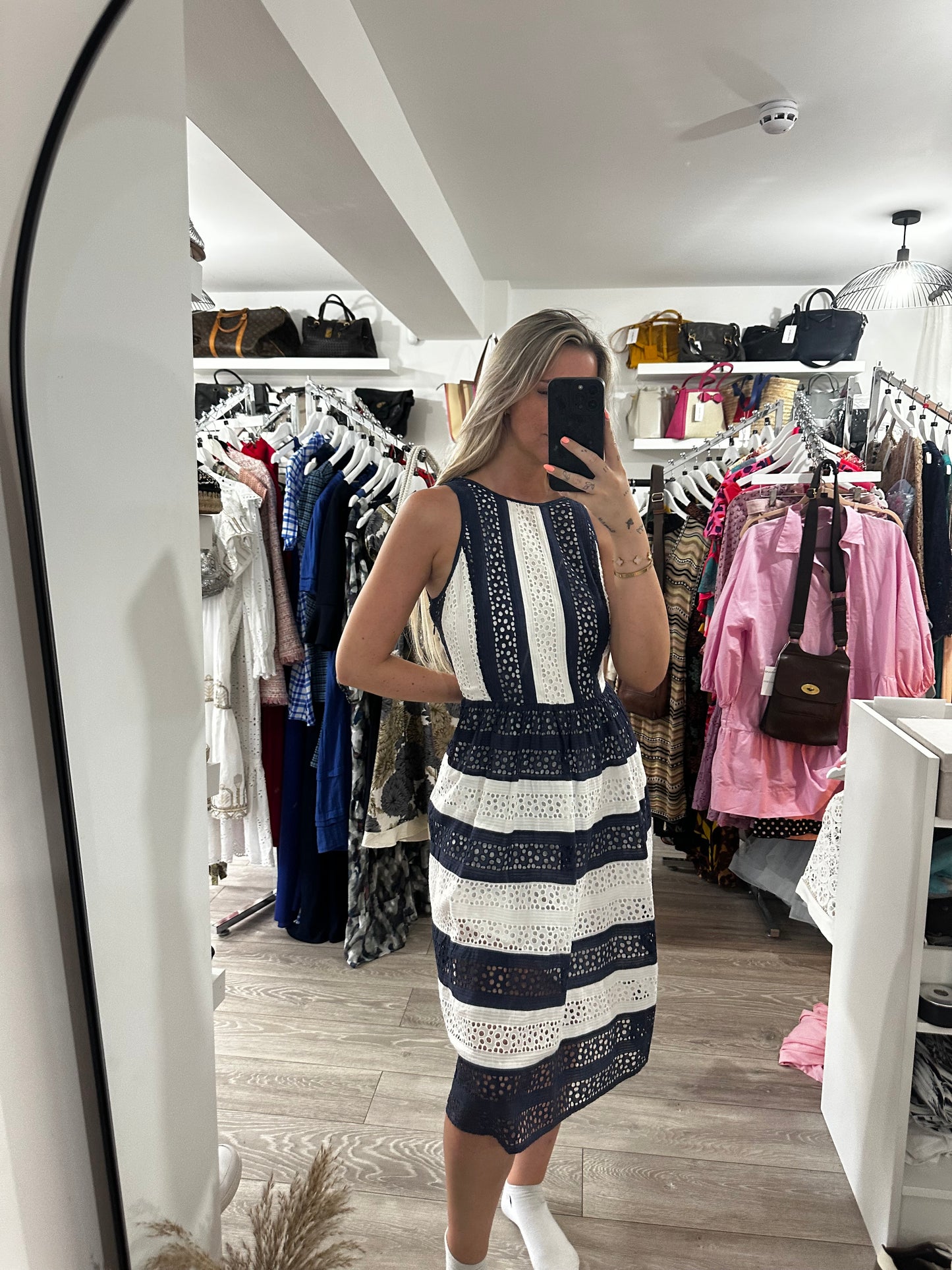 Navy and White Michael Kors Dress, Size 6