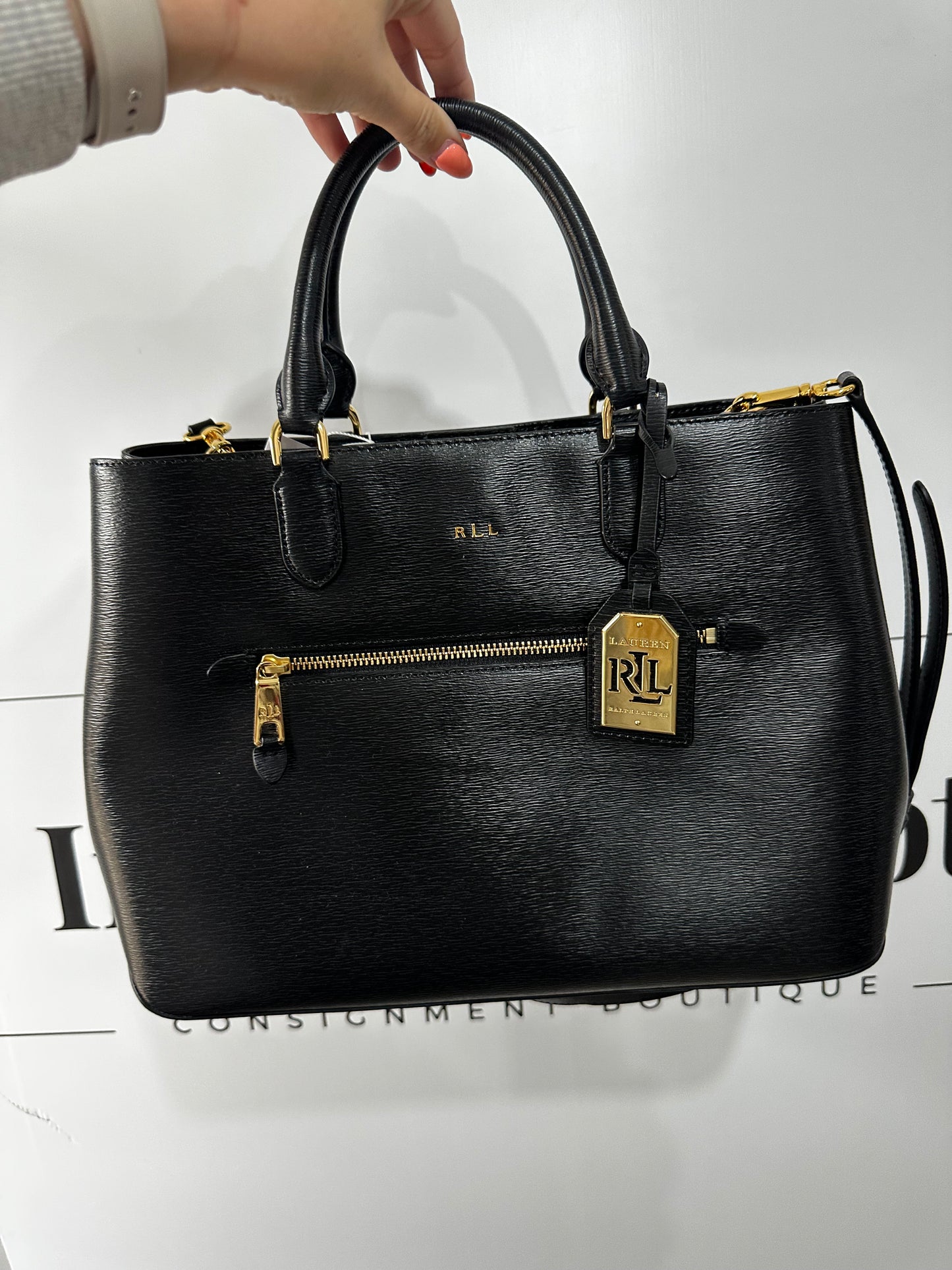 Black, Gold Hardware Ralph Lauren Handbag