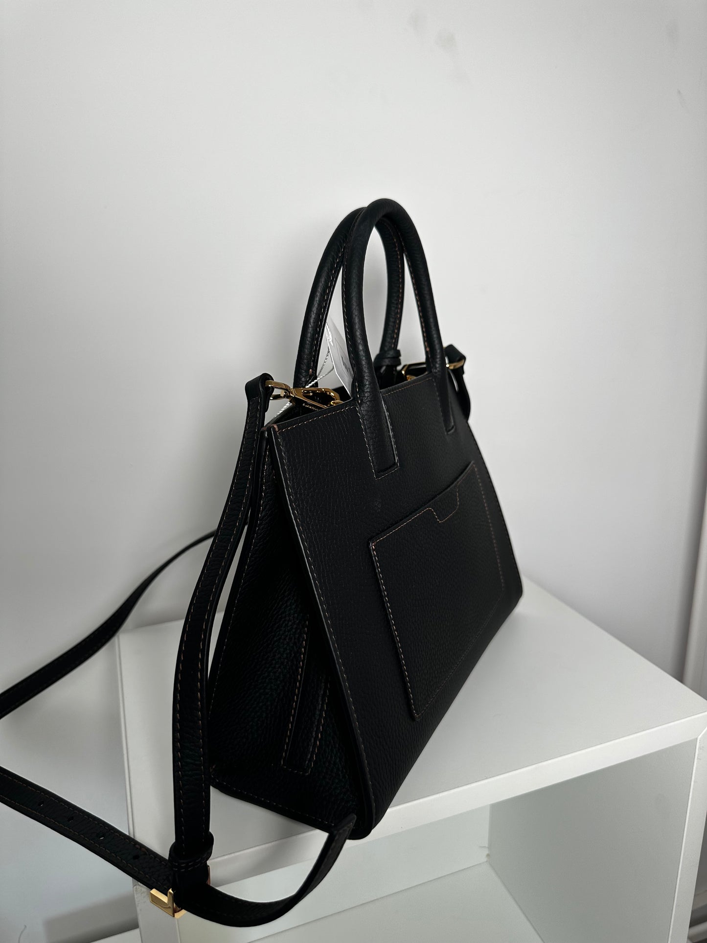 Black Burberry Frances Mini Leather Top Handle