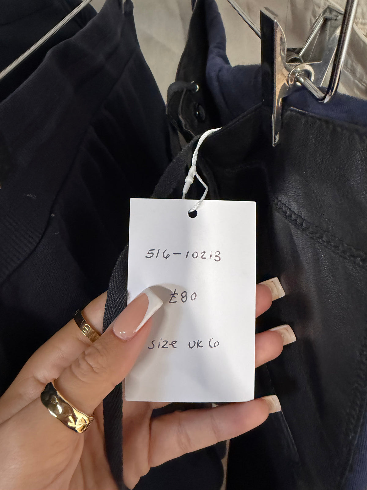 Preloved Pinko Trousers Size 6 Navy and Black