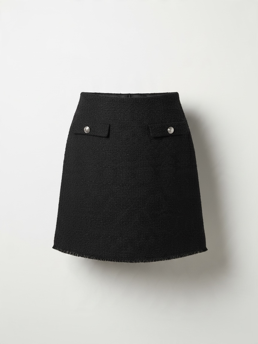 BNWT Lk Bennett Tweed Skirt Size UK 14 Black