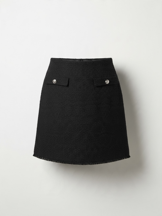 BNWT Lk Bennett Tweed Skirt Size UK 14 Black
