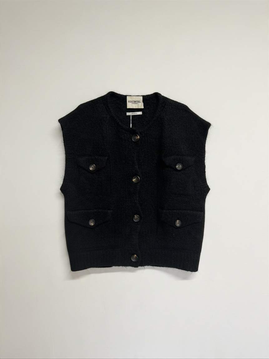Preloved Essentiel Antwerp Sleeveless cardigan Size XS Black