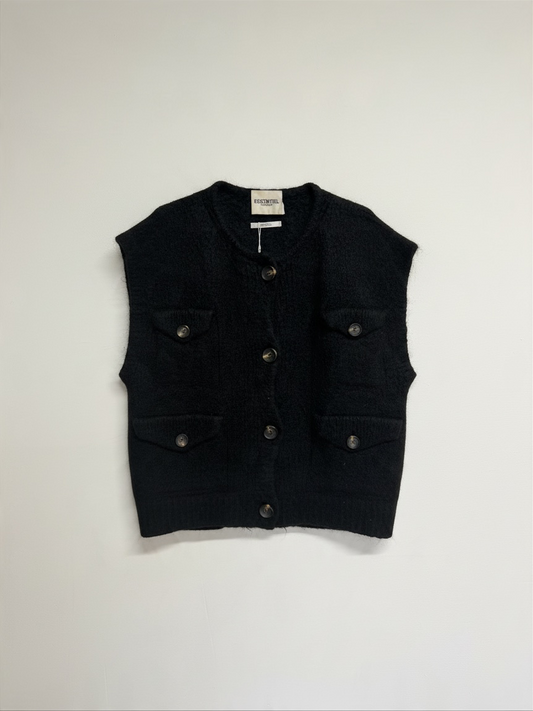 Preloved Essentiel Antwerp Sleeveless cardigan Size XS Black