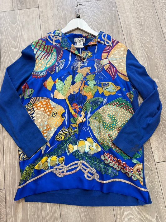 Fish Hermes Silk Blouse, Size M