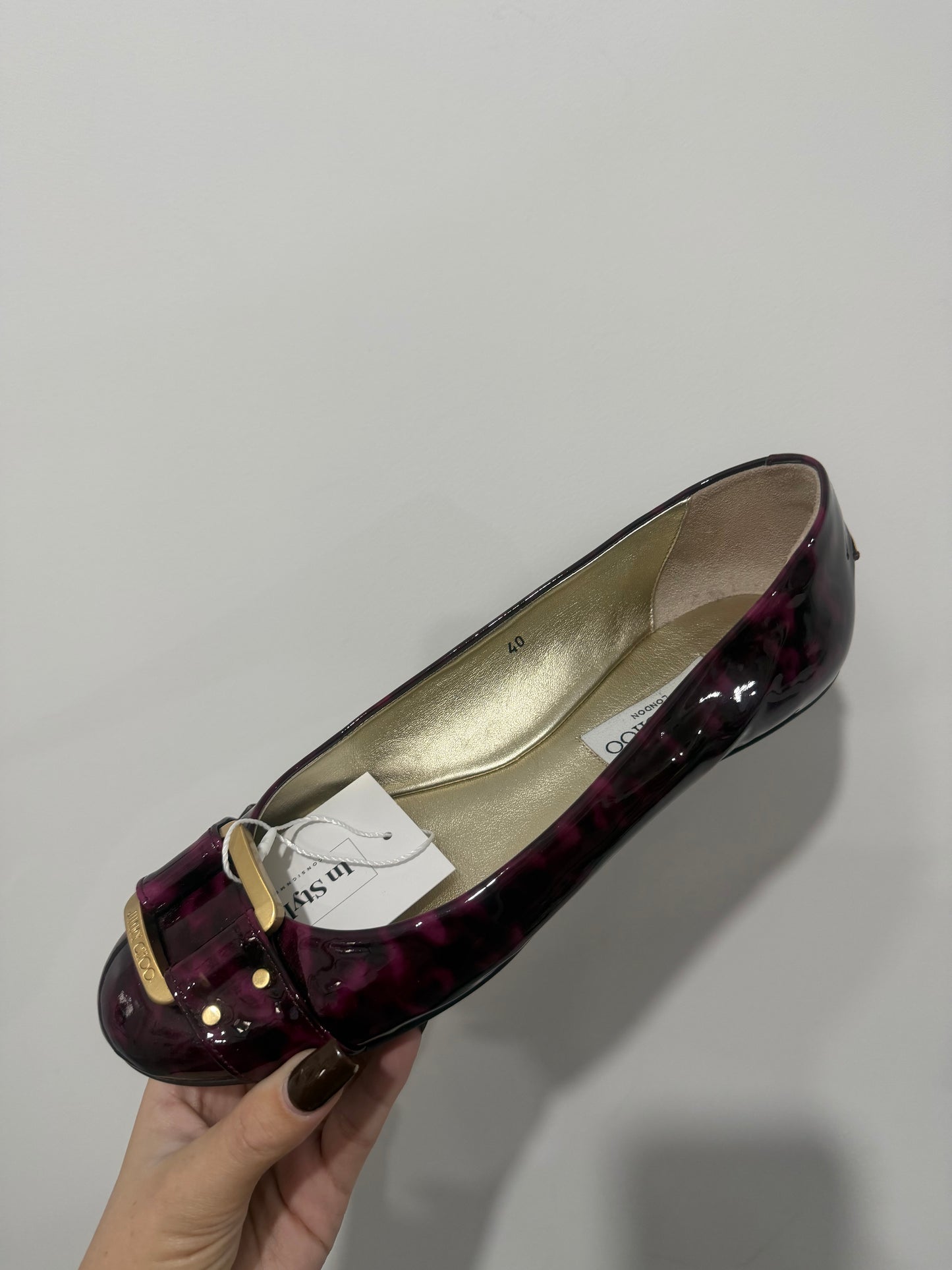 Purple marble print Jimmy choo Slip on shoes, 40 - 7