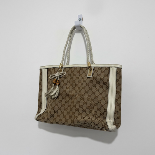 Pre-loved monogram Gucci Canvas tote bag