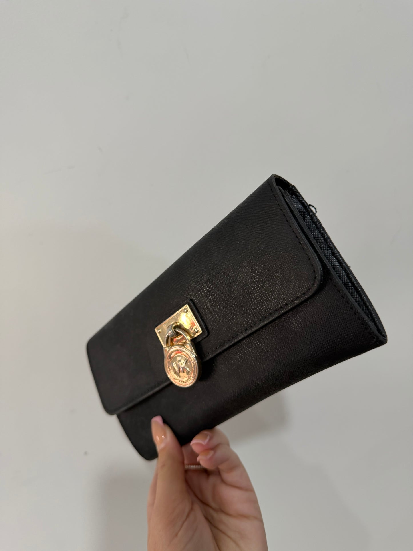 Black and Gold Michael Kors Handbag and Purse Set, Small