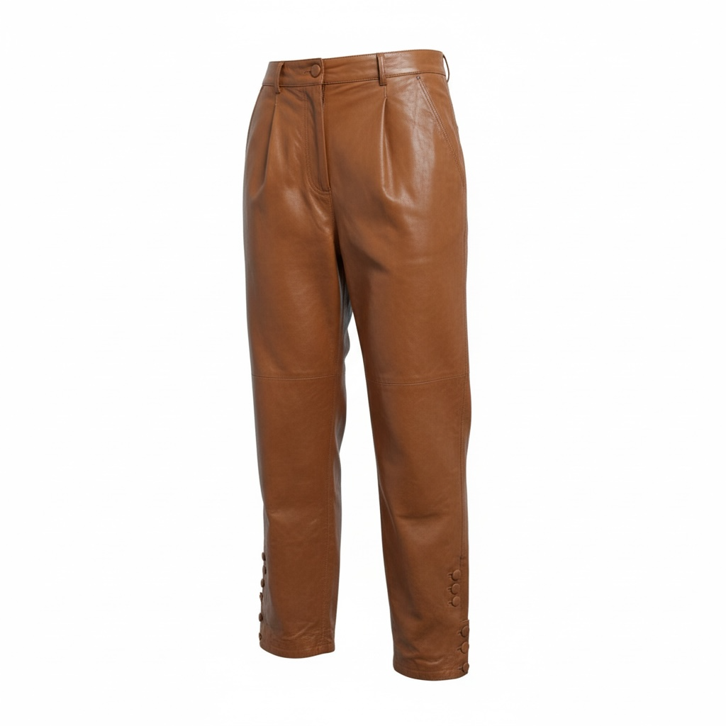 Burnt Orange Ulla Johnson Leather Pant Trouser, Size UK 14