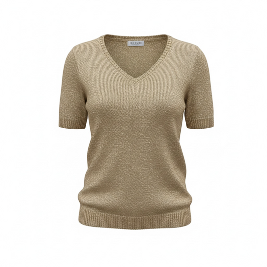 Gold Ice Cube Knitted Top, Size S