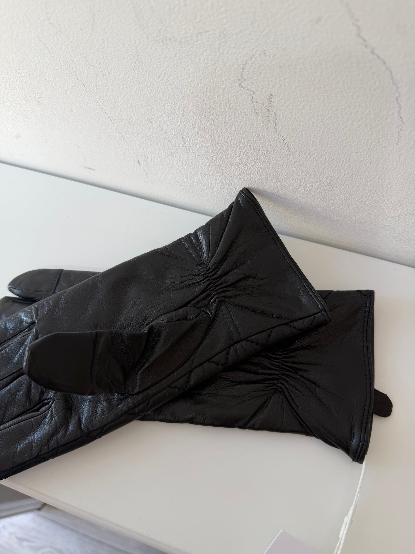 Preloved, Black Karen Millen Leather Gloves, Size S-M