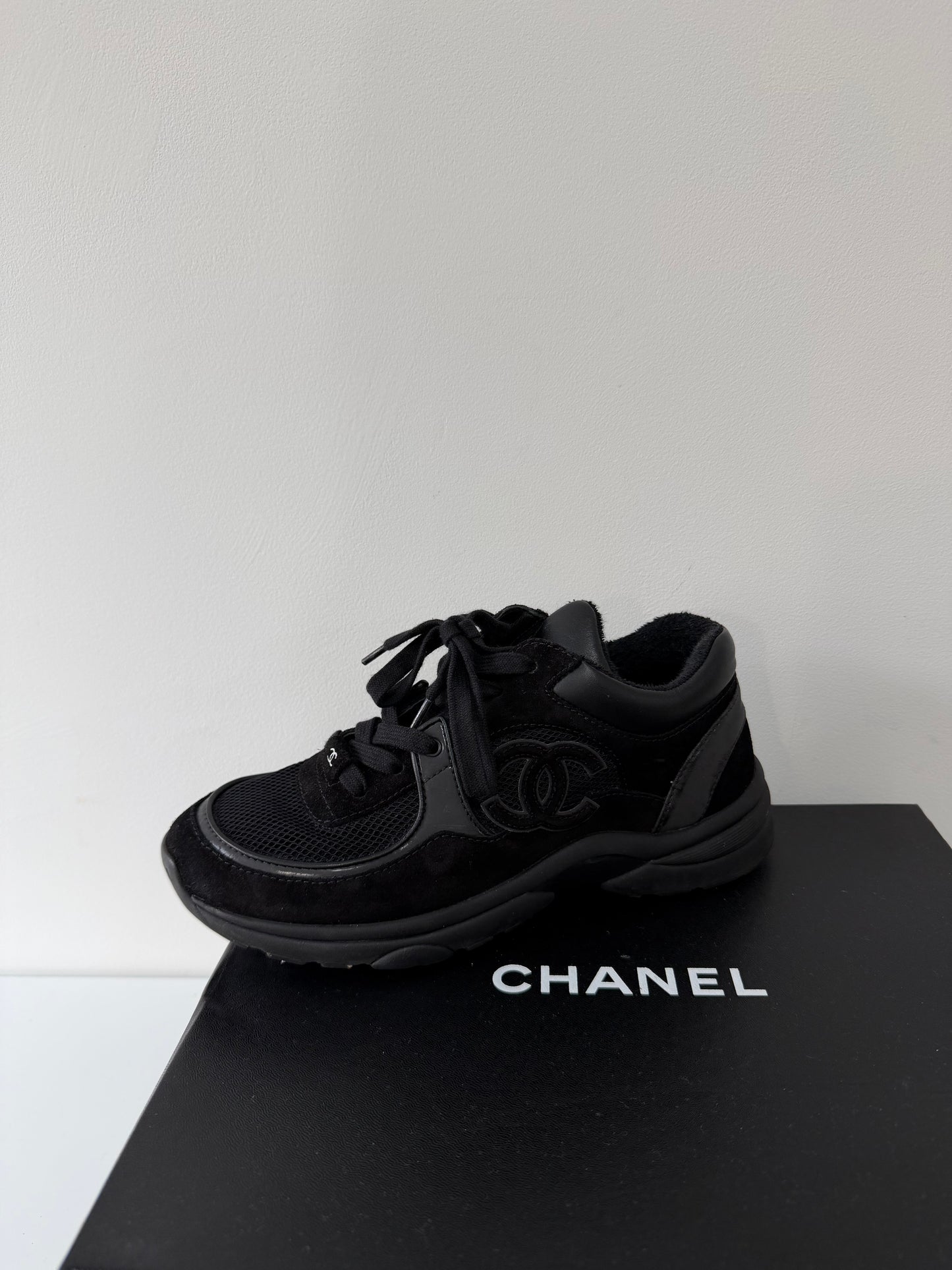 Pre-owned, Black Chanel Trainers Sneakers, CC Size 5 (38)