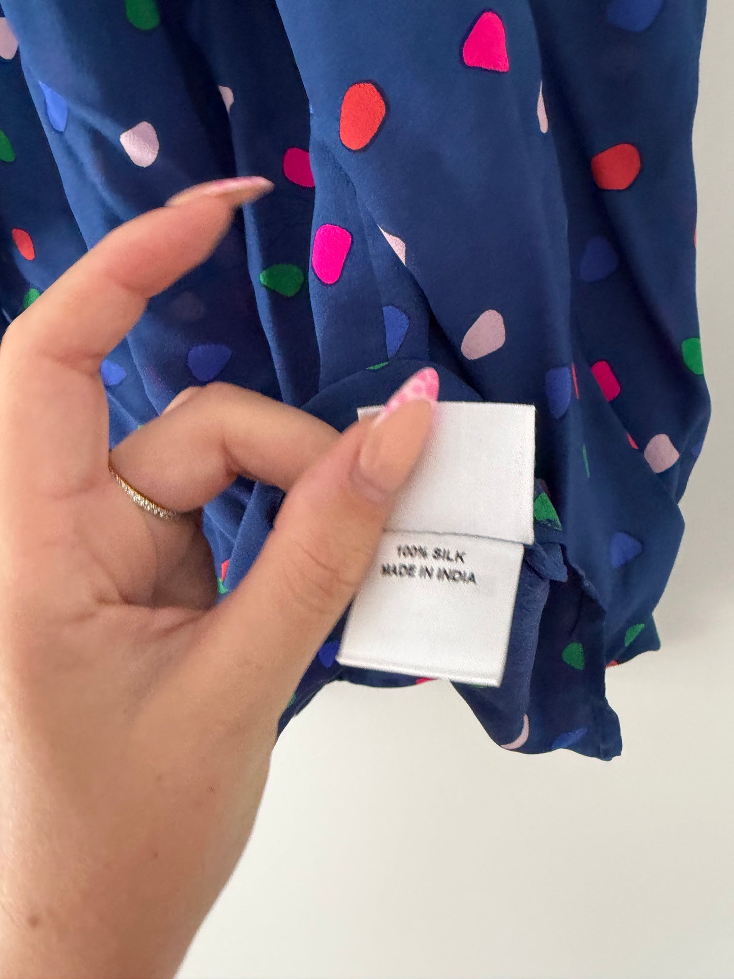 Pre-loved Blue Spotty Mercy Delta Blouse, XL