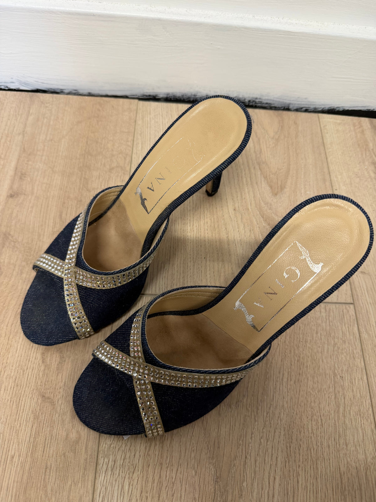 Preloved Gina Heels Size UK 3.5 - 36.5 Blue Denim