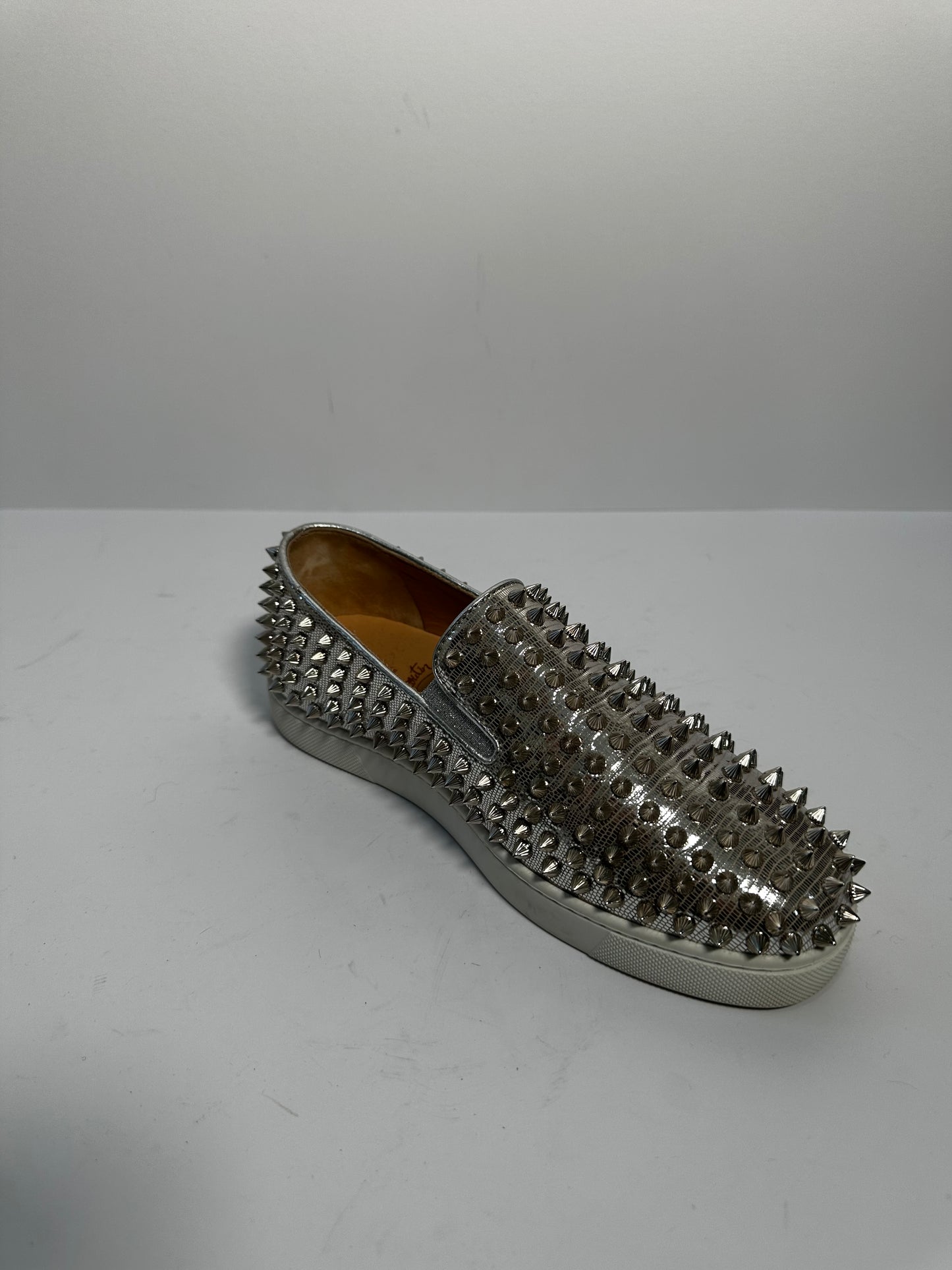 Silver Christian Louboutin Loafers, 37.5