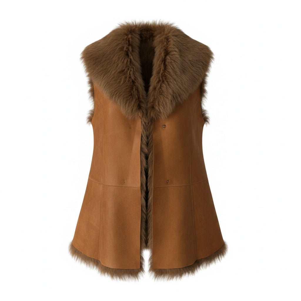 Pre-owned, Tan Brown Fairfax & Favor Shearling Jacket, Extra small