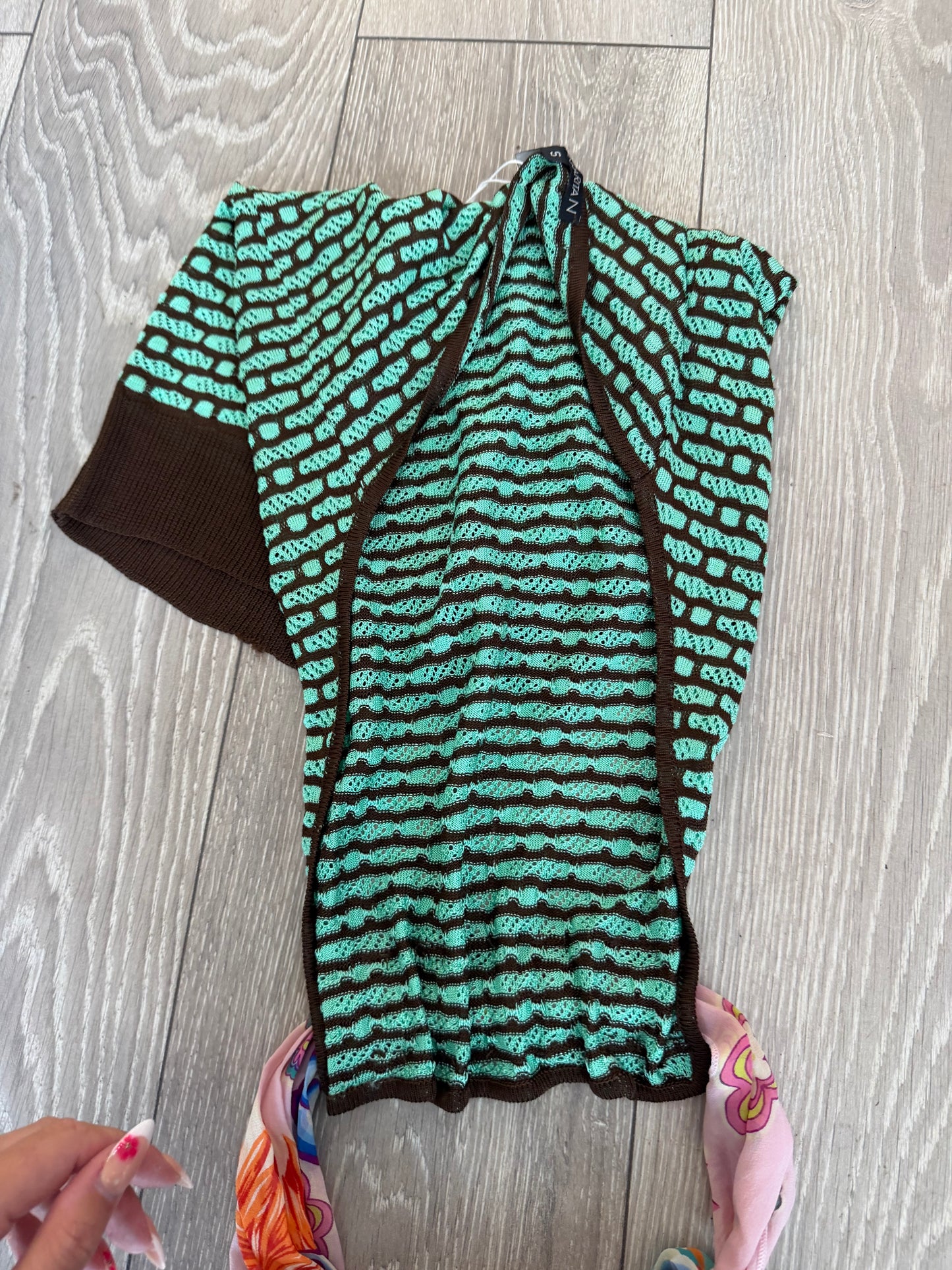 Green/brown Anna Ritan Top, Size S