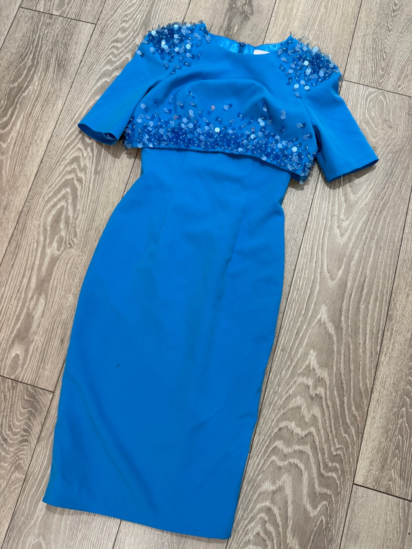 Blue Carla Ruiz Dress Ascot/Wedding, Size XS