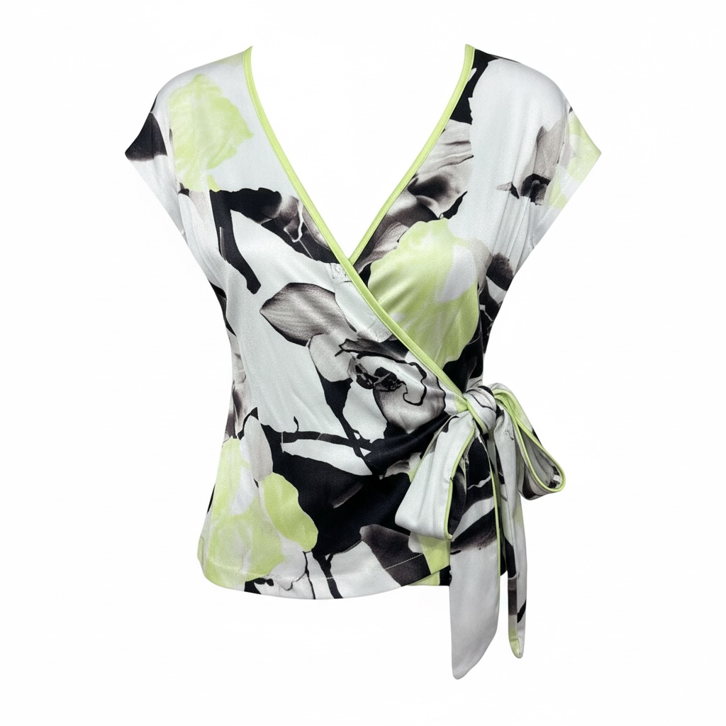 Pre-owned White Floral pattern Mint Velvet Top, Small