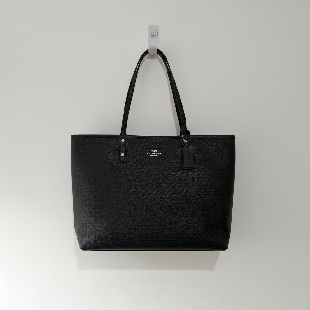 Preloved, Black Reversible City Tote Coach  Tote Handbag