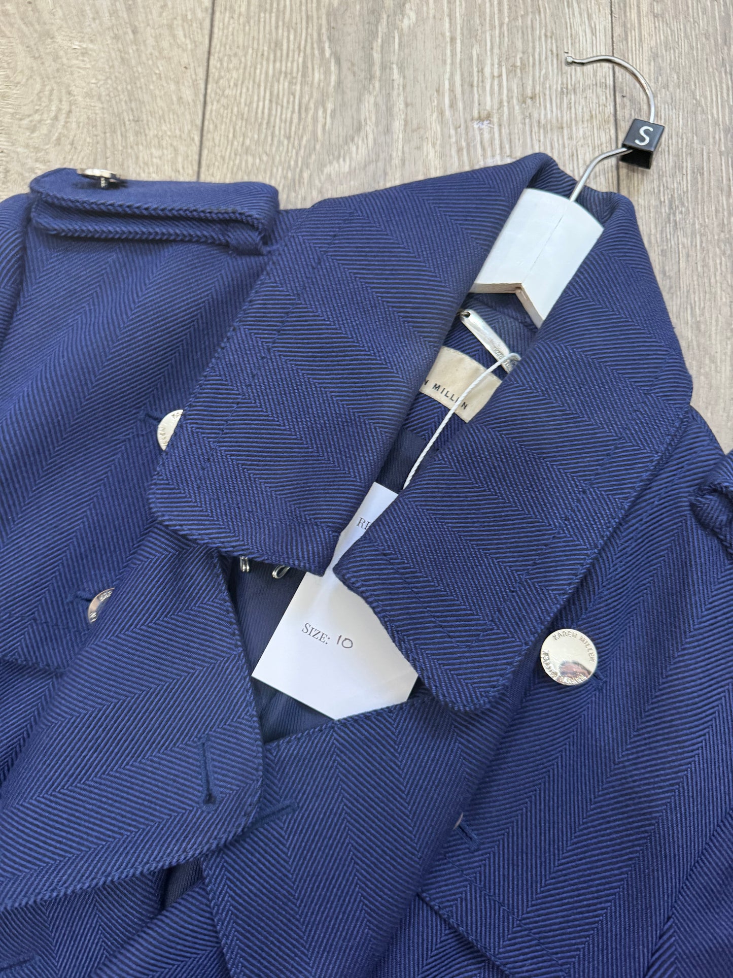 Navy Karen Millen Coat, Size 10