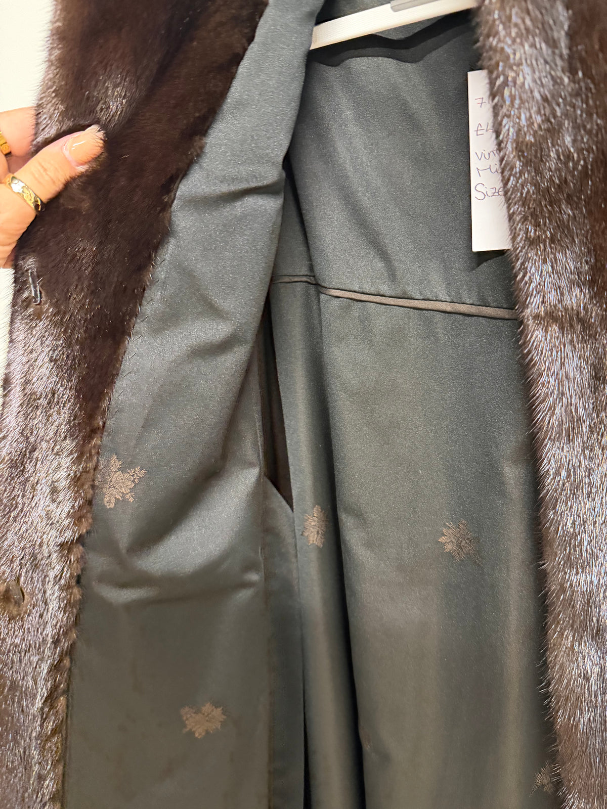 Preloved Vintage Mink Fur Coat Size 8-12 Deep Chocolate Brown