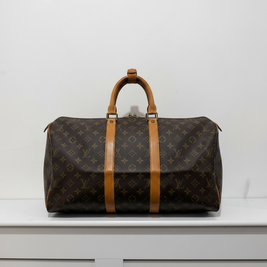 Preloved Monogram Louis Vuitton Keepall Holdall Duffle Bag, Size 45