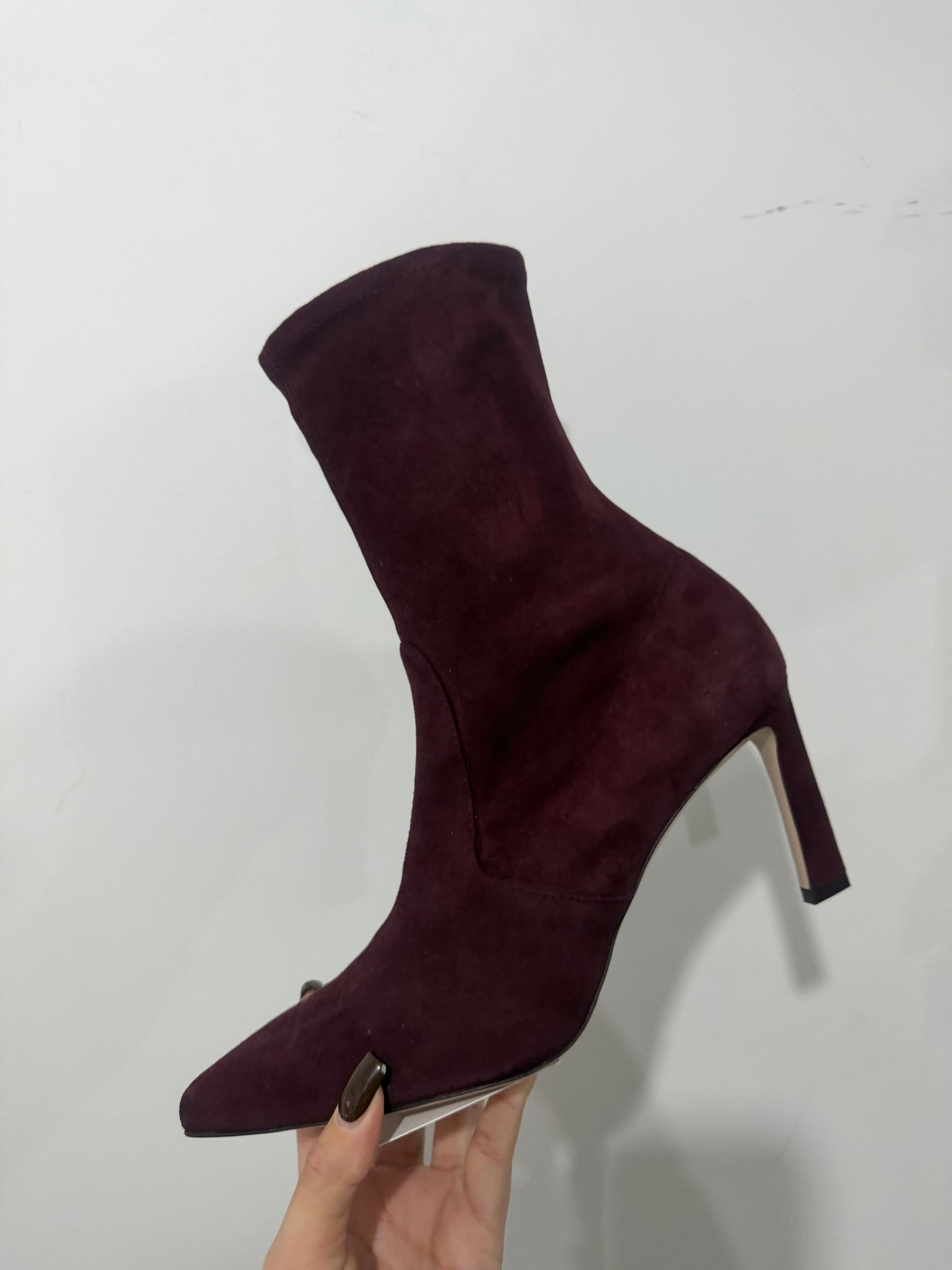 Burgundy Suede Stuart Wietzman Boots, Size 5.5/6 Brand New