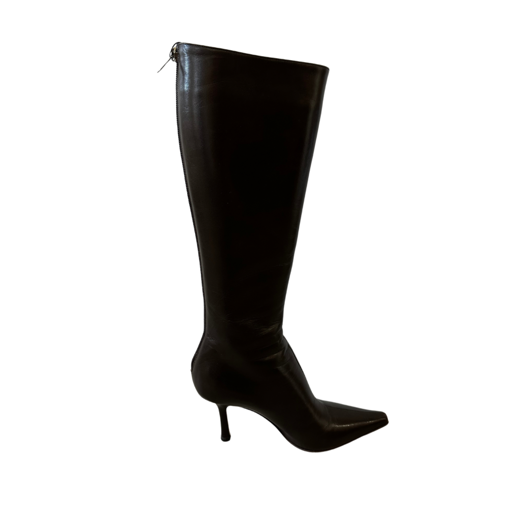 Jimmy Choo Brown Knew High Boots - 2/3