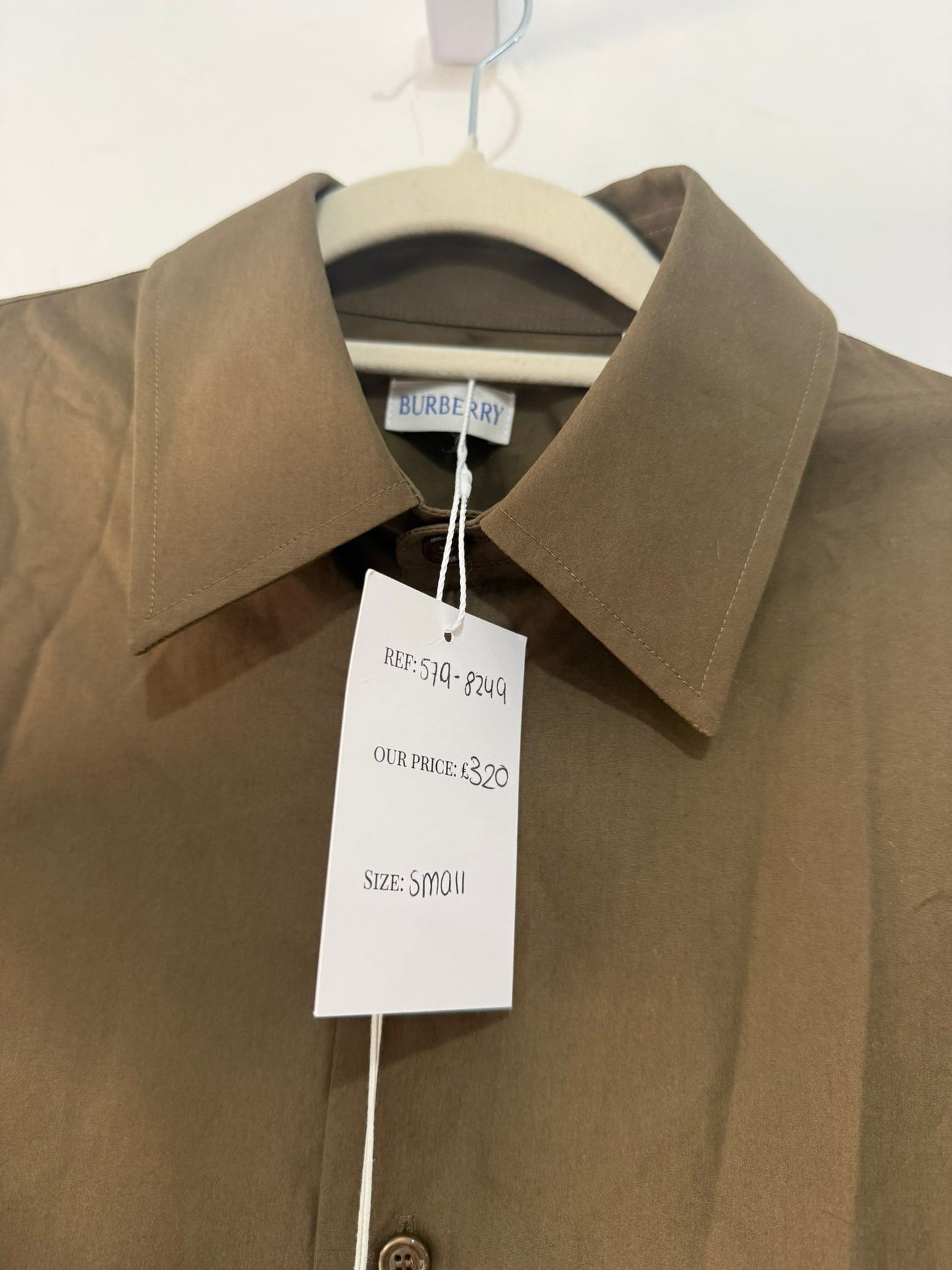 Preloved, Khaki Burberry Men’s Shirt, Small