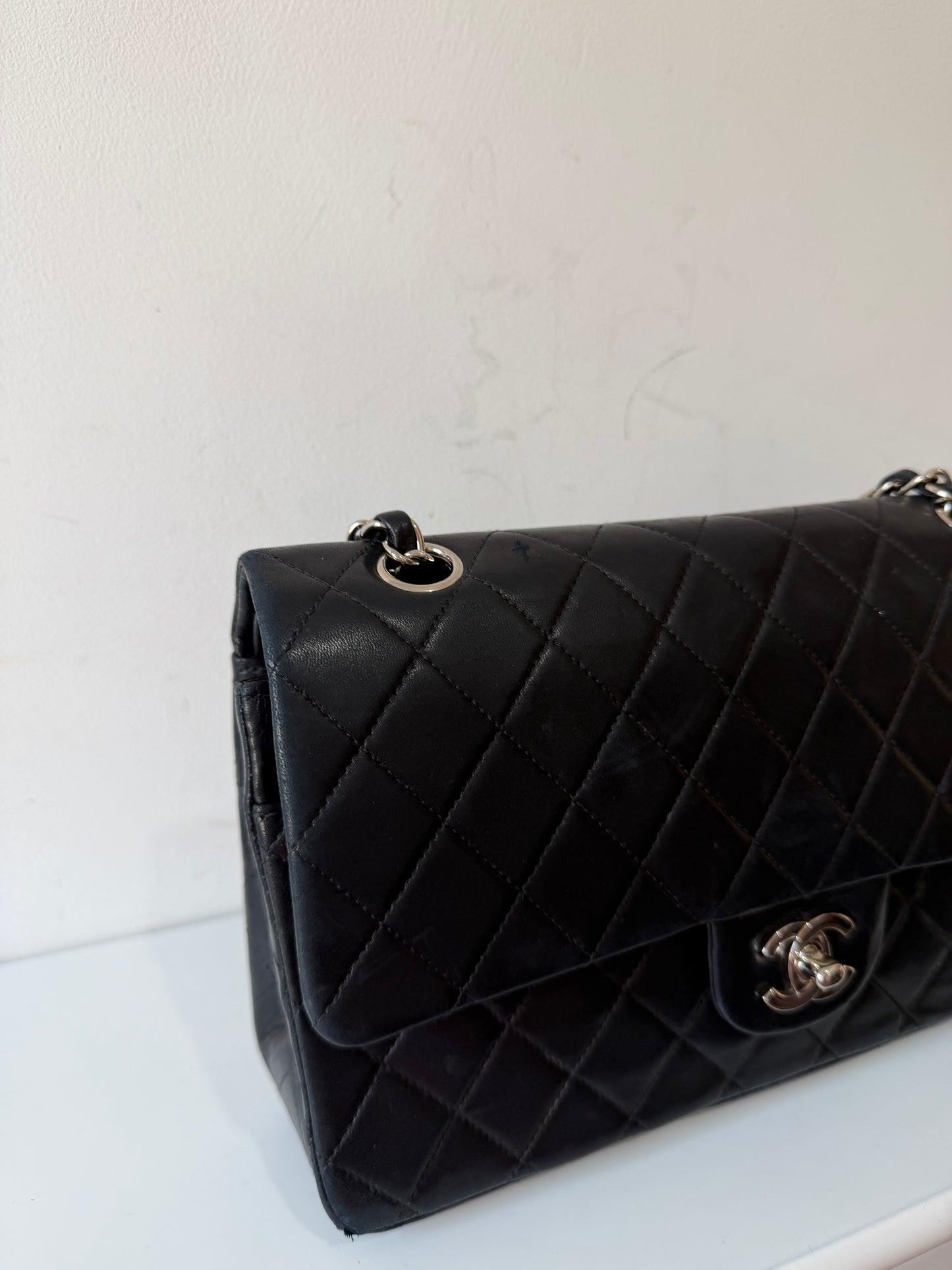 Chanel Vintage Small Classic Flap - Black Lambskin | Silver Hardware