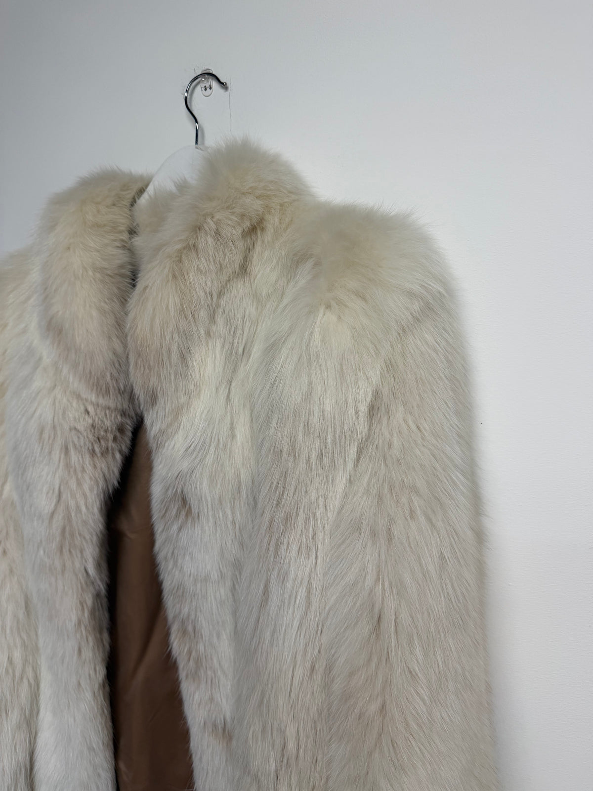 Preloved Saga Fox Fur Coat One Size fits 8-14 Cream White