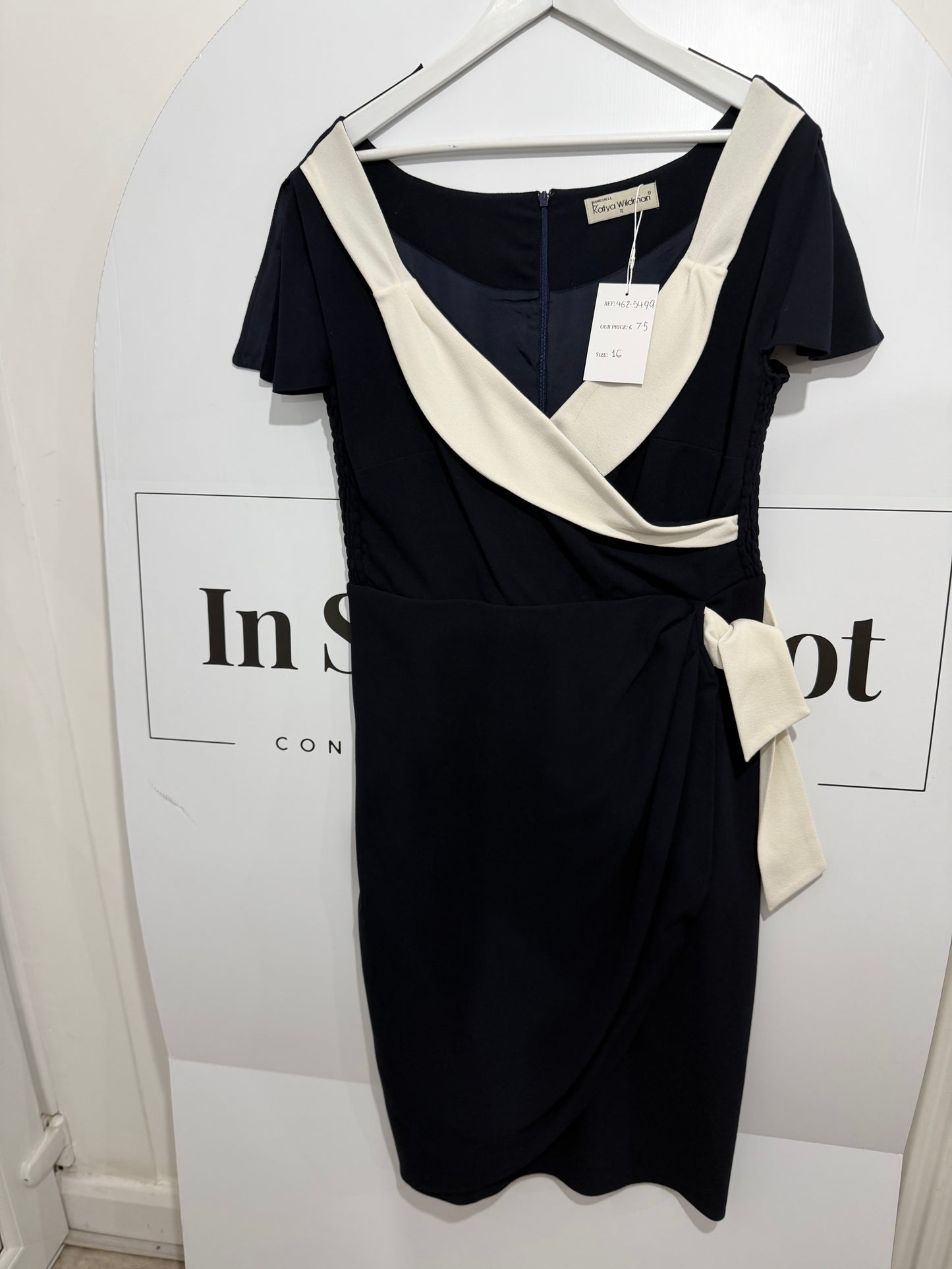 Navy Katya Wildman Dress, Size 16