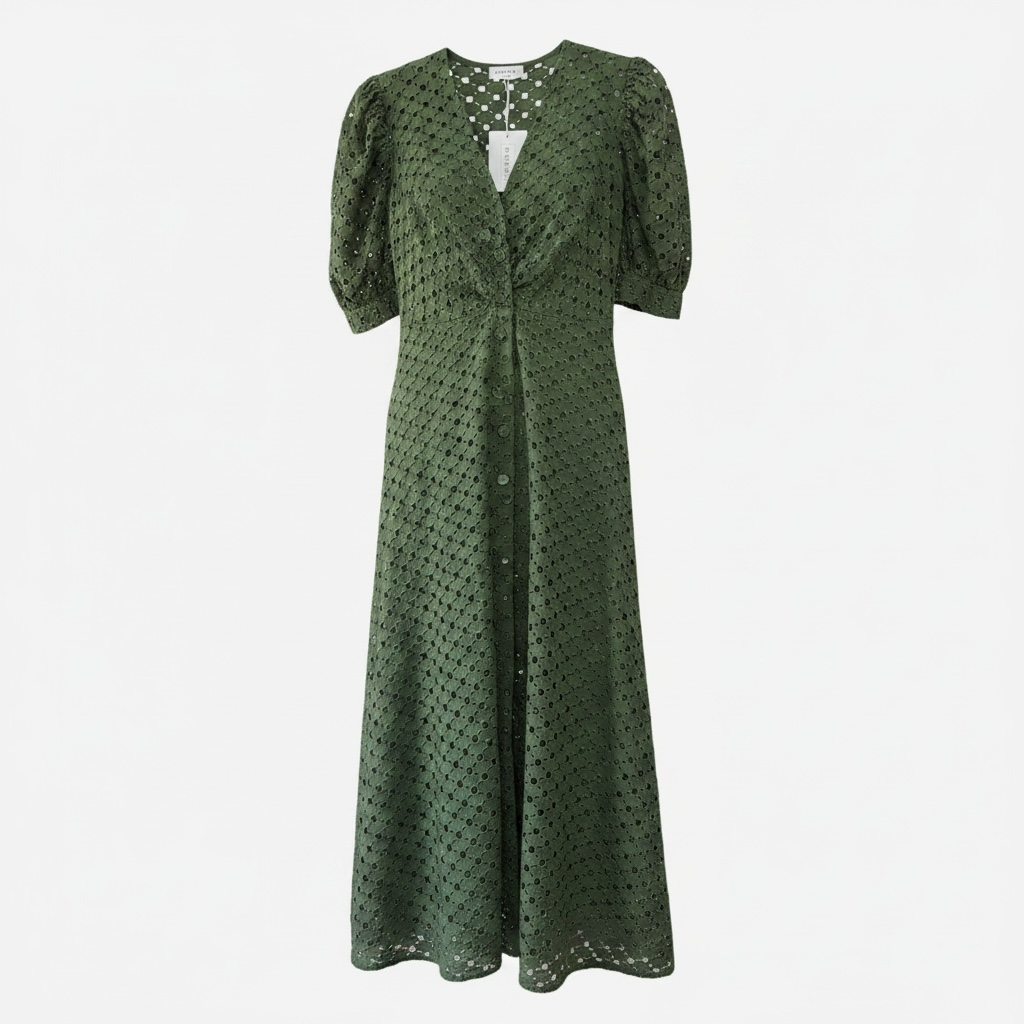 Preloved Green Sandro Dress, Size 6 (Fits 8)